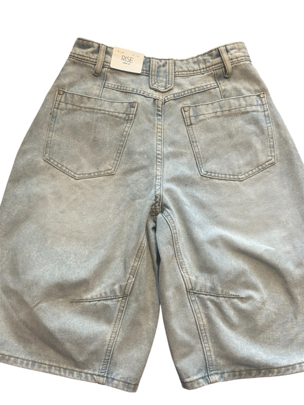 Light Washed Denim Shorts - Light Blue - Picture 2 of 3